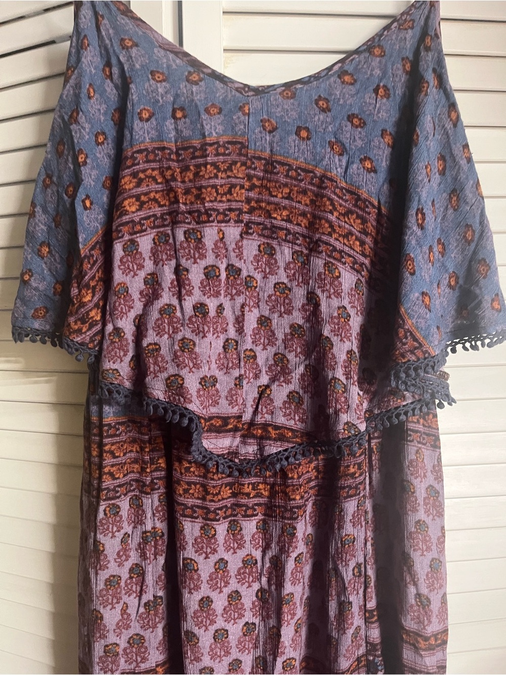 American Eagle Outfitters Multicolor Floral Print Top in Blue & Rust - Picture 3 of 11